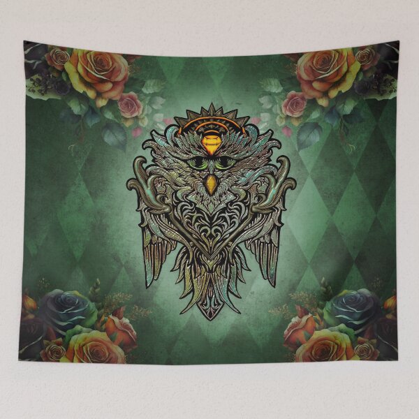 Item preview, Awesome owl with roses designed and sold by nicky2342.