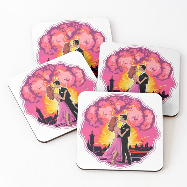 Item preview, Barbie and Oppenheimer fallin in love in front of nuclear explosion designed and sold by titur.