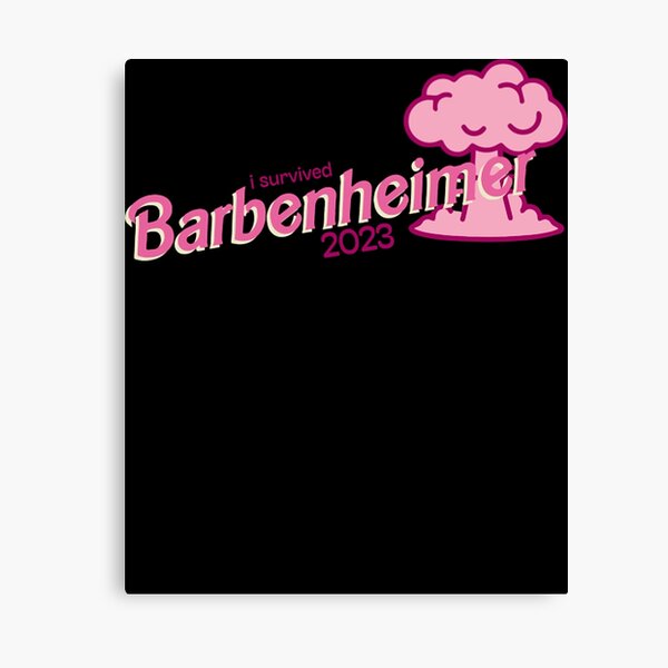 Barbie And Oppenheimer The Battle Split Art Barbenheimer Canvas