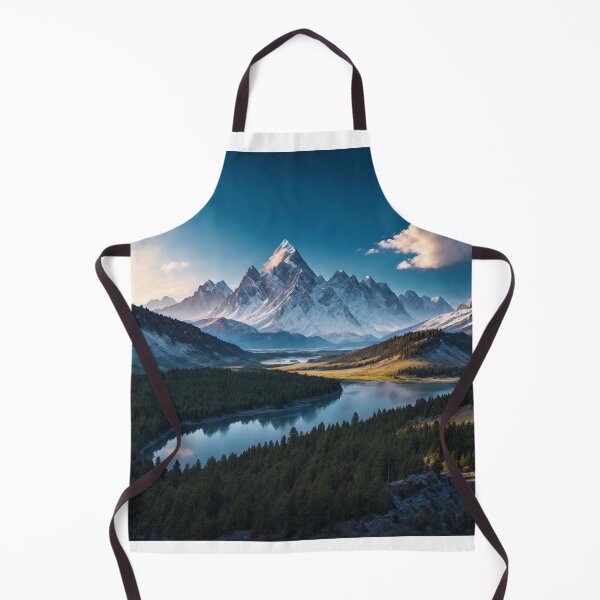 Item preview, A Magnificent Summer Tableau Featuring Majestic Snow-Capped Mountains That Pierce Through The Clear Blue Sky, Ai Generated Art designed and sold by AiGens.