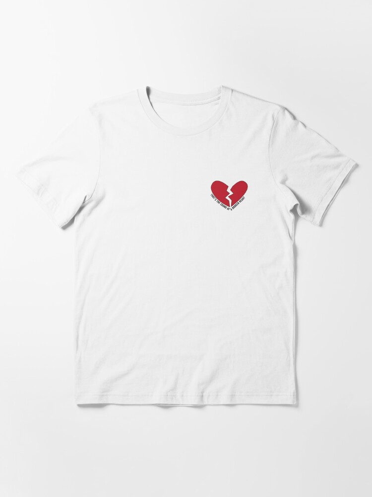 Red Eight Broken Heart Embroidered T Shirt Size Small Black Unisex