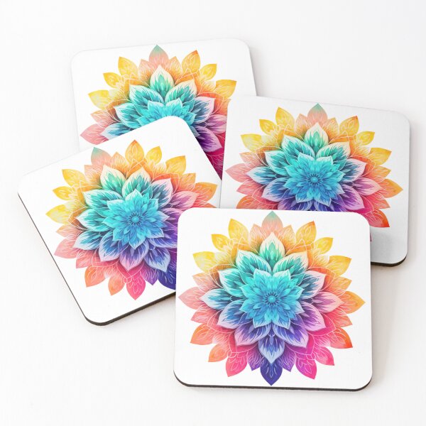 Item preview, Super pretty rainbow mandala lotus designed and sold by NateCF.