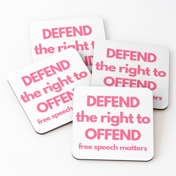 Item preview, Defend the Right to Offend Pink Text designed and sold by freethoughtuk.