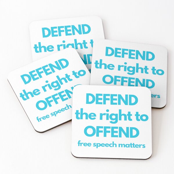 Item preview, Defend the Right to Offend Blue Text designed and sold by freethoughtuk.