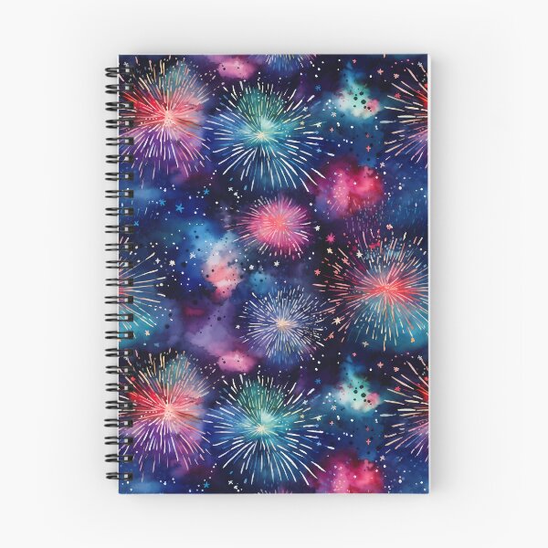 Artikelvorschau, Aquarell-Feuerwerk, nahtloses Muster entworfen und verkauft von PatternStudios.