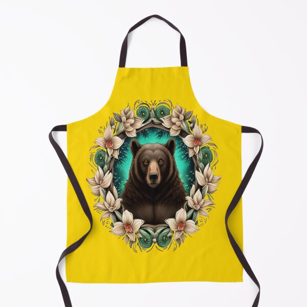 Item preview, Black Bear Surrounded By Yucca flower New Mexico State Tattoo Art designed and sold by taiche.