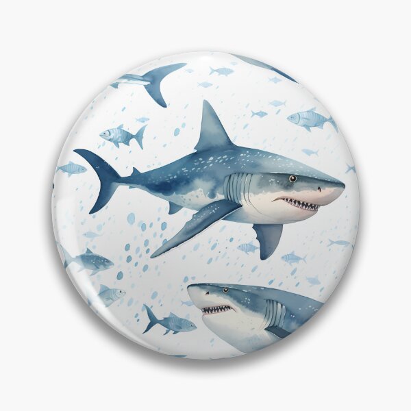 Aperçu de l'œuvre Modèle sans couture de requins aquarelle créée et vendue par PatternStudios.