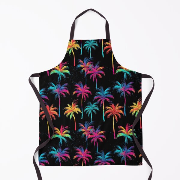 Aperçu de l'œuvre Modèle sans couture de palmiers néon aquarelle créée et vendue par PatternStudios.