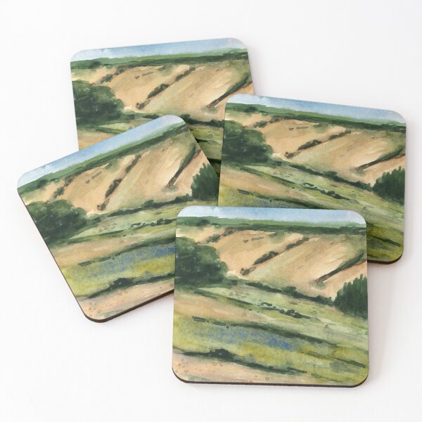 Item preview, Landscape of Fields - Watercolor Painting designed and sold by Pattokarts.