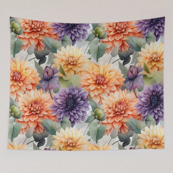 Item preview, Watercolour Dahlia Seamless Pattern designed and sold by PatternStudios.