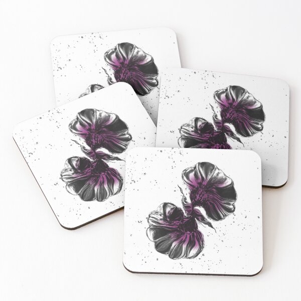 Item preview, Fantasy Flowers digital artwork in Purple, Black, and White  designed and sold by LAEC-Shop.