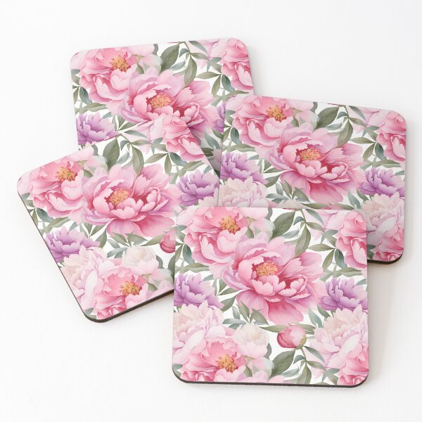 Aperçu de l'œuvre Modèle sans couture de pivoine aquarelle créée et vendue par PatternStudios.