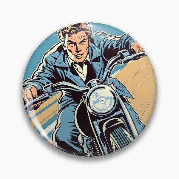 Item preview, Riding the Pop Art Vibe - Motociclista Pegatina designed and sold by UrsaStick.