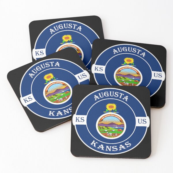 Item preview, Augusta Kansas Flag USA Seal Stamp Badge Travel Souvenir designed and sold by TeeHome.