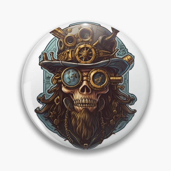 Item preview, Steampunk Adventure - Pirate Skull Sticker designed and sold by UrsaStick.