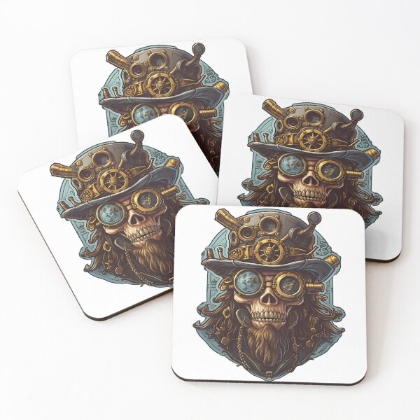 Item preview, Steampunk Adventure - Pirate Skull Sticker designed and sold by UrsaStick.