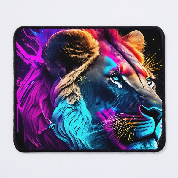 Item preview, Neon Splash Art Lion | Neon light lion motif | lion art | gift idea | AI artwork designed and sold by RPDesigns91.