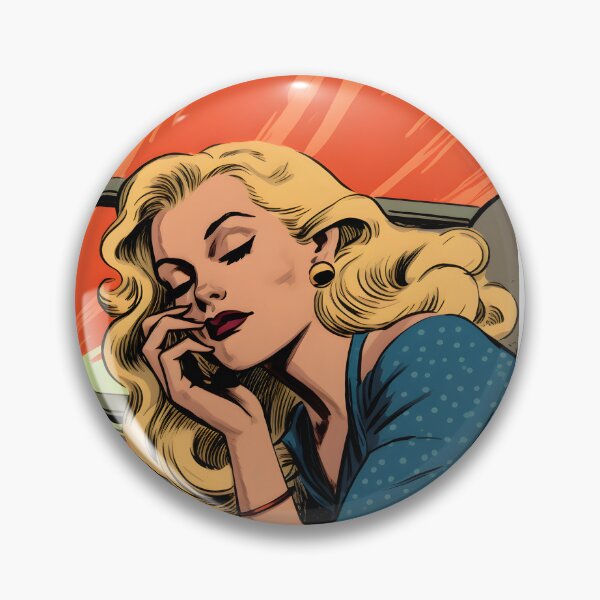 Item preview, Reflexiones de ensueño: póster de arte pop con belleza rubia designed and sold by UrsaStick.