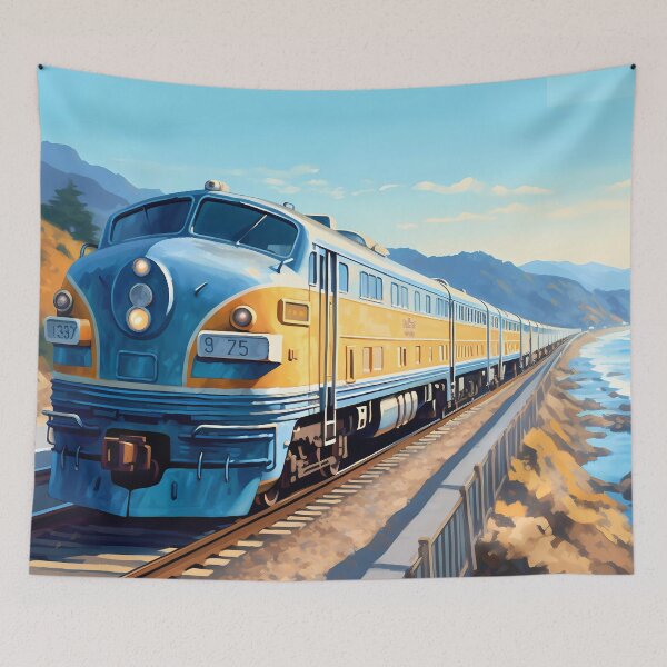 Item preview, Hermoso tren a lo largo de la orilla del lago: un viaje de esplendor escénico designed and sold by SingularityGeek.