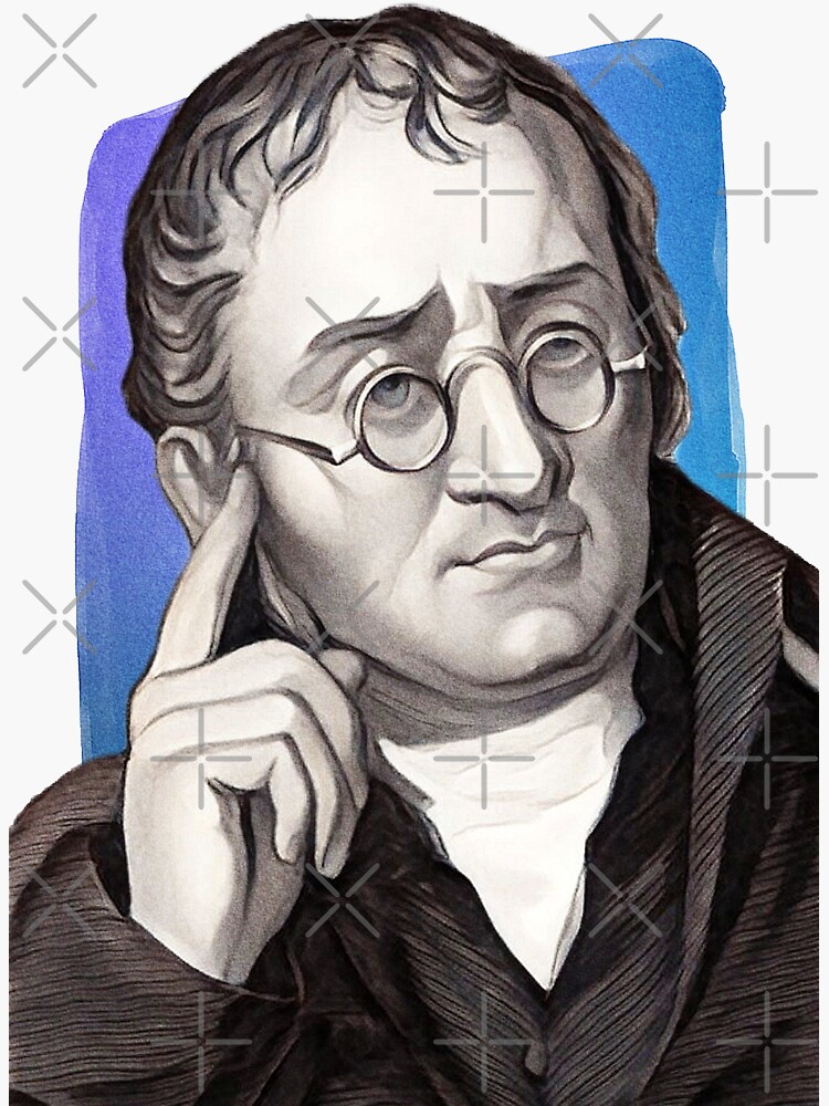 "English Chemist John Dalton illustration " Sticker for Sale by Litstoy