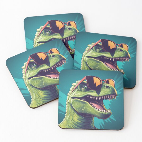 Item preview, t- rex dinosaur in sunglasses  designed and sold by Sylwia Kuc.