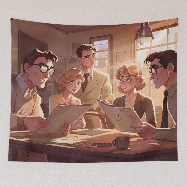 Item preview, 940s Journalists at the Office: Cartoonish Charm of the Newsroom designed and sold by SingularityGeek.