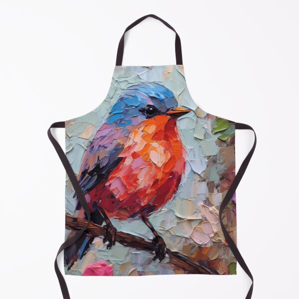 Item preview, Cute Colorful Thick Impasto Bird Painting: A Vibrant Avian Delight designed and sold by SingularityGeek.