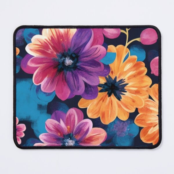 Item preview, abstract orange pink floral dark pattern designed and sold by Lydyb-creations.