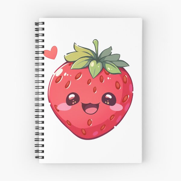 Item preview, Cute Kawaii Strawberry Smiling designed and sold by CozyKawaiiArt.