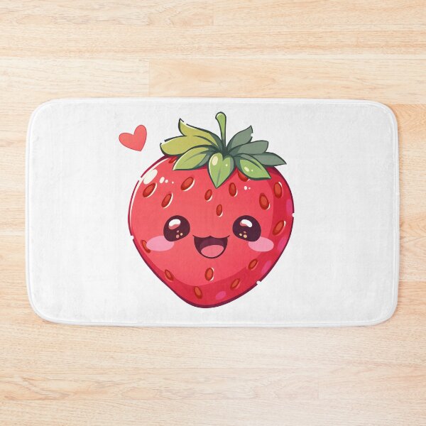 Item preview, Cute Kawaii Strawberry Smiling designed and sold by CozyKawaiiArt.