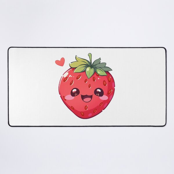 Item preview, Cute Kawaii Strawberry Smiling designed and sold by CozyKawaiiArt.