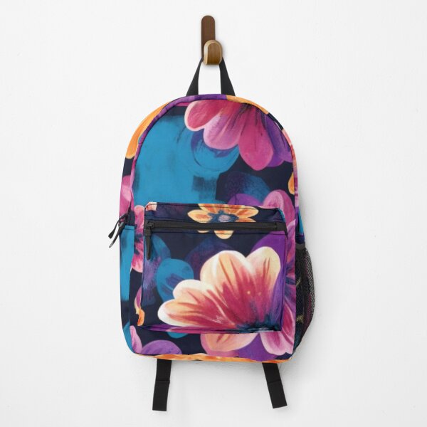 Item preview, abstract orange pink floral dark pattern designed and sold by Lydyb-creations.