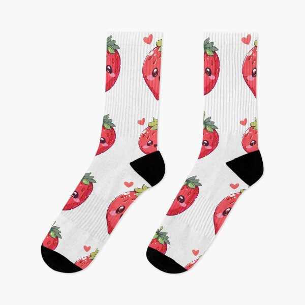 Item preview, Cute Kawaii Strawberry Smiling designed and sold by CozyKawaiiArt.