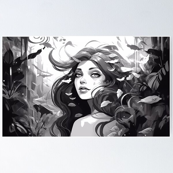 Item preview, Vegetation Enchantment: A Girl in Black and White designed and sold by SingularityGeek.