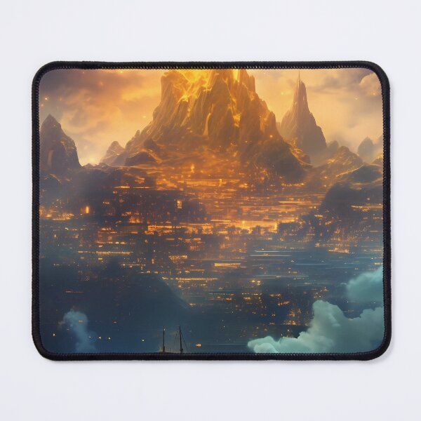 Item preview, Pirate Ship Arriving at the Island of Fire: Under the Cover of Night designed and sold by SingularityGeek.