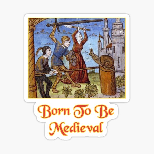 Artikel-Vorschau von Naive Malerei „Born To Be Medieval“ mit Schneckenkampf – Sammlung mittelalterlicher Designs, designt und verkauft von Ridiculam Toga.