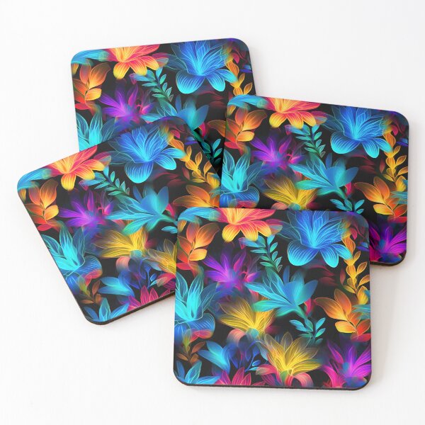 Item preview, Neon Vibrant Seamless Flowers Design | Exotic Floral Pattern | Vibrant Home Decor designed and sold by lipe1984.