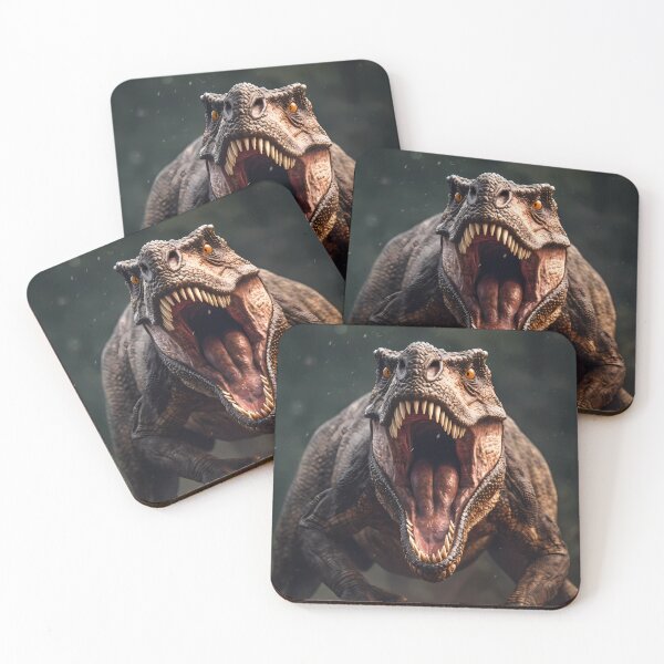 Item preview, Realistic Photo of a Roaring and Threatening Tyrannosaurus Rex designed and sold by SingularityGeek.