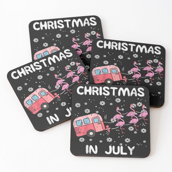 Item preview, Christmas In July Flamingo Trailer Summer Xmas Camp Camper designed and sold by wacykcyril8.