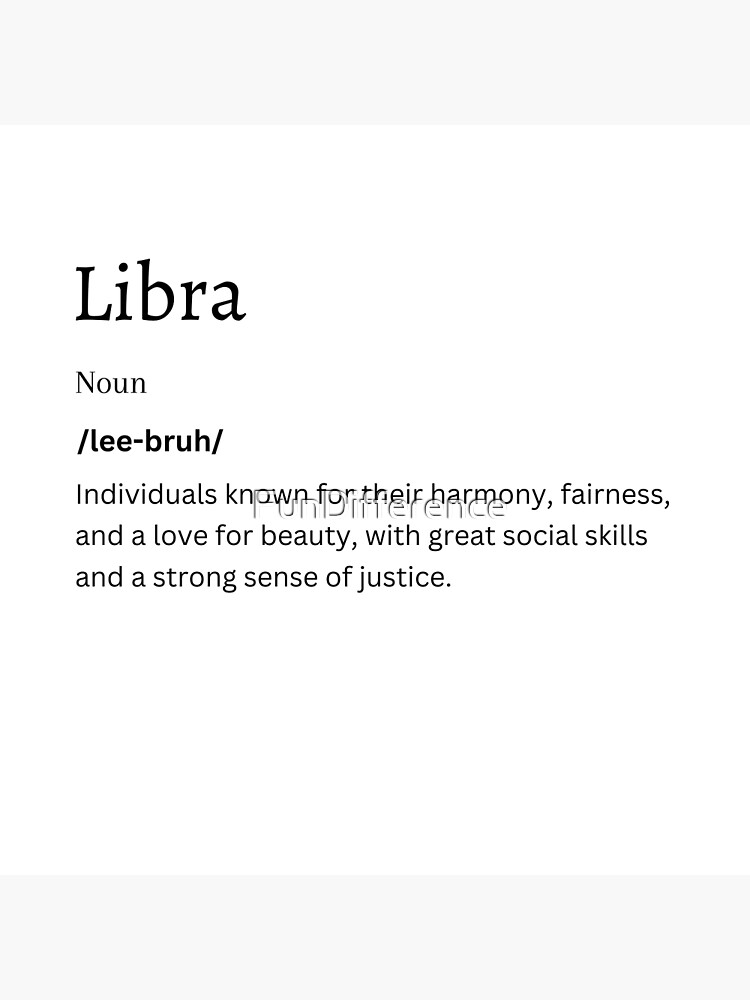 Libra Definition Sticker Embrace the Harmonious Soul of the Scale Poster