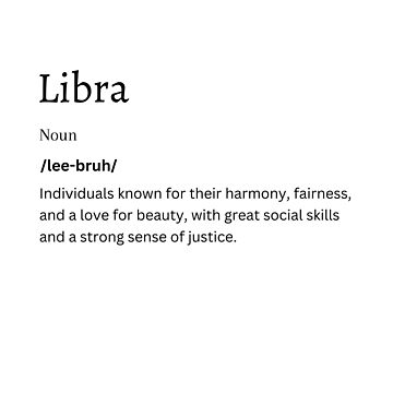 Libra Definition Sticker Embrace the Harmonious Soul of the Scale Poster