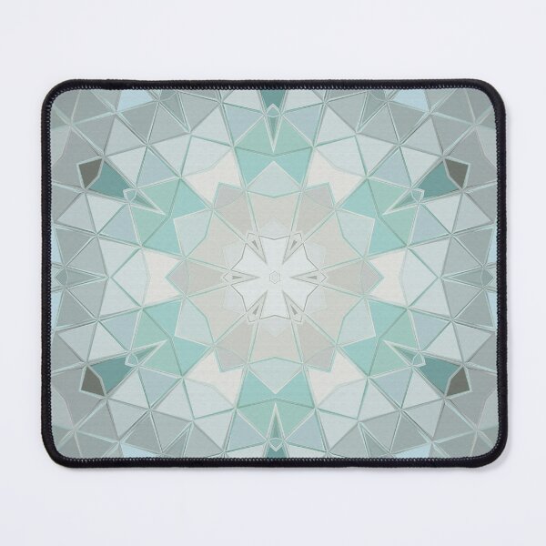 Item preview, Mandala Abstract Sea Foam Sea Glass Geometric Shapes and Triangles Light Turquoise Pale Grey designed and sold by Beachy.