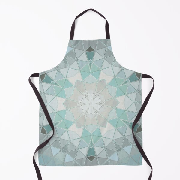 Item preview, Mandala Abstract Sea Foam Sea Glass Geometric Shapes and Triangles Light Turquoise Pale Grey designed and sold by Beachy.