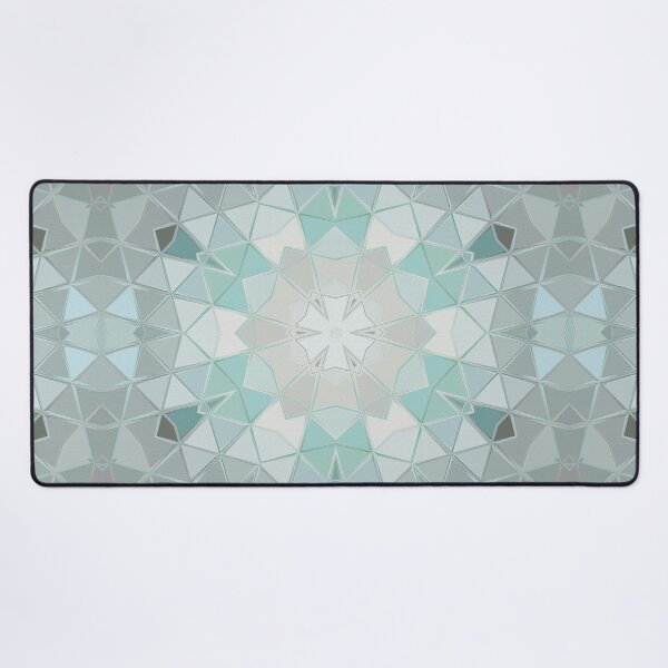 Item preview, Mandala Abstract Sea Foam Sea Glass Geometric Shapes and Triangles Light Turquoise Pale Grey designed and sold by Beachy.