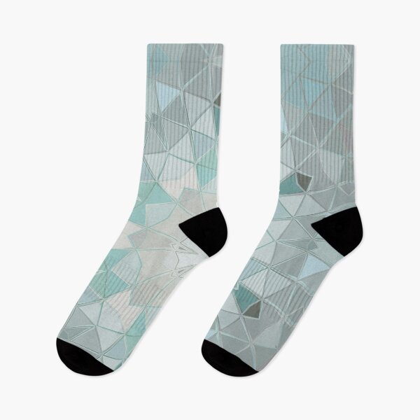 Item preview, Mandala Abstract Sea Foam Sea Glass Geometric Shapes and Triangles Light Turquoise Pale Grey designed and sold by Beachy.