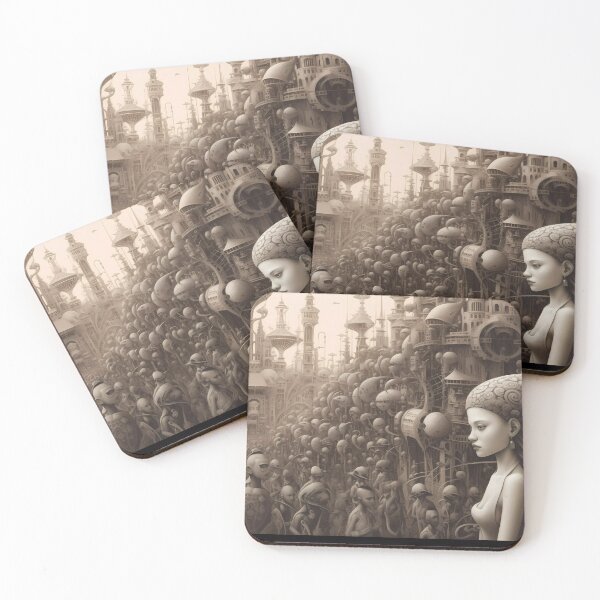 Item preview, Surrealistic Portrait of a Goddess: A Monochrome Revelation Bathed in Devotion designed and sold by SingularityGeek.
