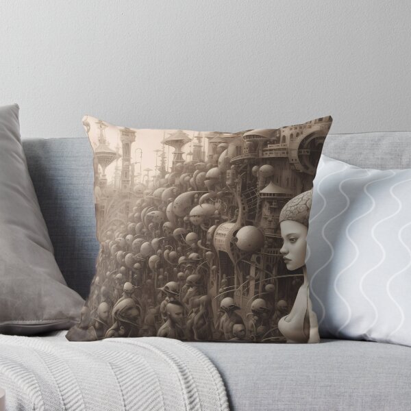 Item preview, Surrealistic Portrait of a Goddess: A Monochrome Revelation Bathed in Devotion designed and sold by SingularityGeek.