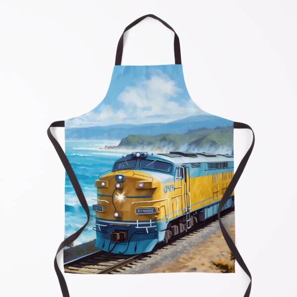 Item preview, Train Running Along the Coast: A Journey of Scenic Splendor designed and sold by SingularityGeek.