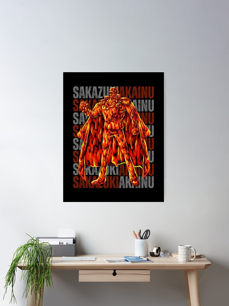 Akainu Sakazuki magma max level typography art&rdquo; Poster for Sale by 