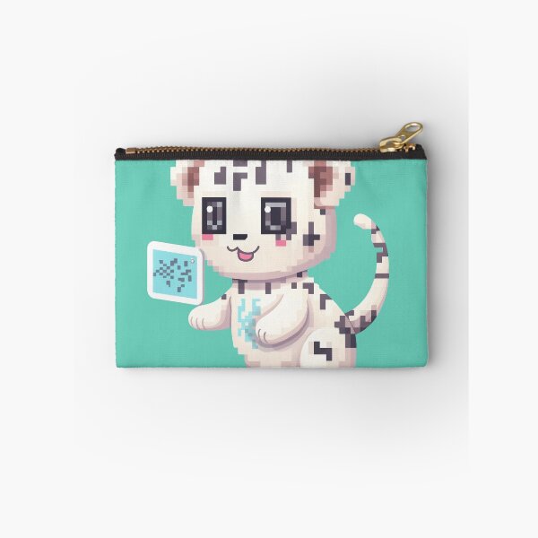 Item preview, A cartoon of a white and black spotted cat holding a tablet designed and sold by neerajgenius.